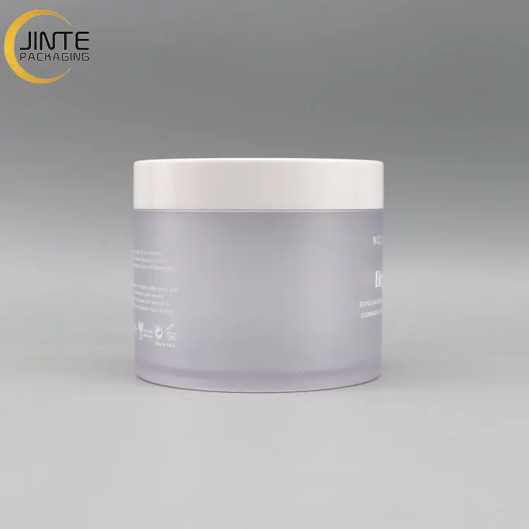 Wholesale Empty Frosted 5ml 4oz 6oz 8oz Plastic Cosmetic Packaging Jars Transparent Jar With White Lid Body Scrub Cream Jars