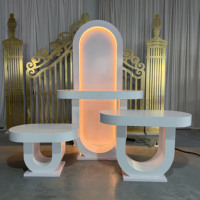 Support de table console rétroéclairé LED personnalisé, panneau lumineux ovale blanc, toile de fond pour événements, décoration de mariage et de fête, socle de table