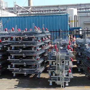 Úc specificationl kim loại có thể gập lại stillage lồng kho cửa hàng Heavy Duty thép Pallet lồng có thể gập lại cứng nhắc <span class=keywords><strong>container</strong></span> - Product Image 4