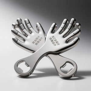 Abrebotellas con grabado de pescado en 3D con logotipo personalizado de alta calidad, llavero plano que pagará, Abrebotellas con forma de mano - Product Image 2