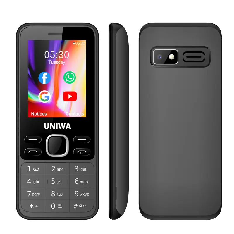 Unlocked Cell Phone UNIWA 2401 2.4 Inch Android/Kai OS 4G Keypad Basic Whatsapp Feature Phone