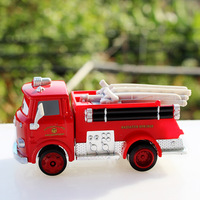 Car Story 2 Truk Pemadam Kebakaran Merah Model Mainan Statis Simulasi Kartun Anak-anak dari Bahan Alloy