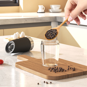 Ensemble de 2 moulins à sel et à poivre électriques à gravité, alimentés par piles, avec lumière LED, moulin à céramique - Product Image 5