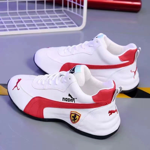 Sneakers da Corsa per Uomo in Pelle PU, Scarpe da Guida con Logo Ricamato a <span class=keywords><strong>Cavallo</strong></span>, Leggere, Ammortizzanti, Antiscivolo, Calzature Casual da Strada - Product Image 1