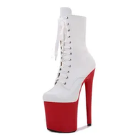 À la mode couleur personnalisée 20 CM talon haut décapants dames Sexy plate-forme chaussures à bout fermé pôle danse bottines femmes