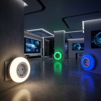 Luz Nocturna Inteligente Inalámbrica Portátil con Sensor Automático del Anochecer al Amanecer, Control Táctil, Cambio de Color RGB, con Enchufe