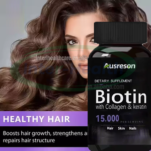 Ausreson Cápsulas de Biotina Suplemento PARA LA Piel <span class=keywords><strong>L</strong></span> Glutationes y Biotina <span class=keywords><strong>Super</strong></span> Vitamina C Cápsulas de Colágeno para Blanquear La Piel - Product Image 3