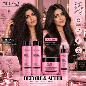 Ensemble shampoing et après-shampoing réparateur à la kératine, formule personnalisée, acides aminés, huile d'argan, hydratant, anti-frisottis, lissant, soin capillaire - Product Image 3