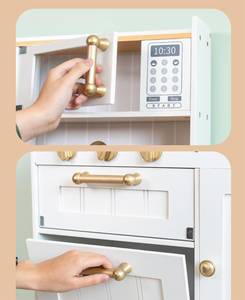 2023新升级儿童厨房角色扮演木制烹饪玩具套装带画板假装烹饪游戏木制厨房玩具 - Product Image 4