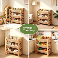 Panier à légumes en bois moderne pour la cuisine, empilable, pour ranger les pommes de terre, les oignons, les fruits et les légumes