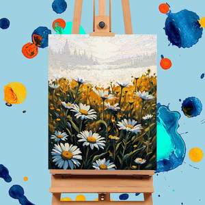 Kit de peinture par numéros SONGWOO ART pour adultes, motif fleurs et marguerites, peinture acrylique DIY par numéros - Product Image 2