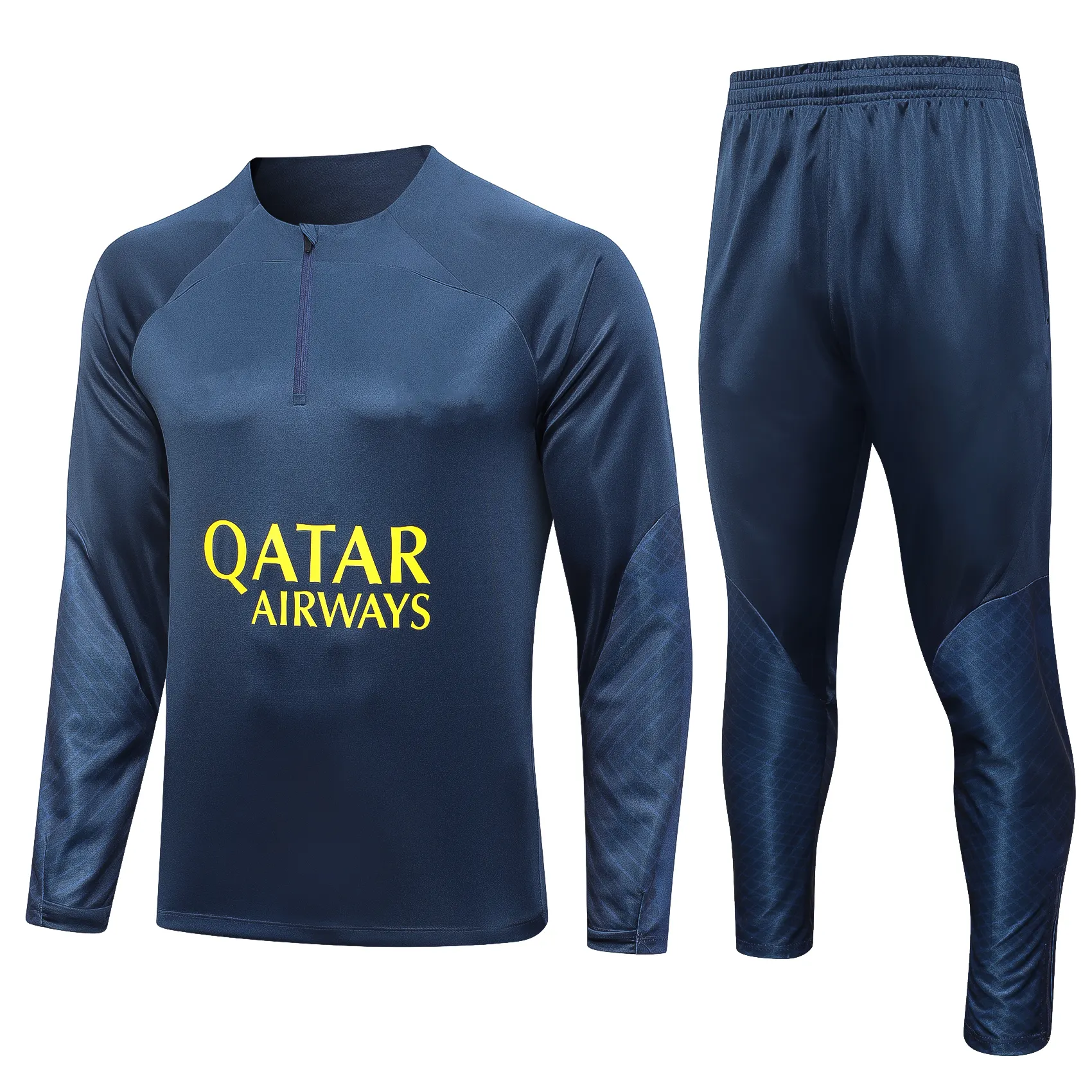 Özel Logo forması 2023 futbol eşofman toptan eğitim erkekler için mavi futbol eşofman Customsports ceket erkekler için