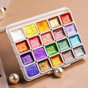 Juego de Pinturas de Acuarela Metálicas Camaleón de 15 Colores, 1 ml, en Pastillas Sólidas para Artistas, con Logotipo Personalizado para Papel, Lienzo y Vidrio - Product Image 1