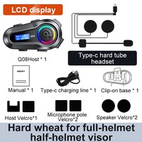 Casque de moto Q08 avec intercom Bluetooth 5.3, microphone intégré, suppression du bruit tactique