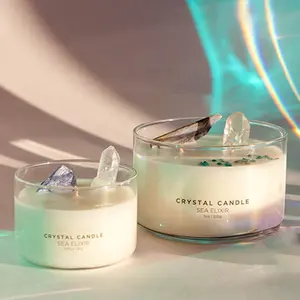 Cera de soja cristal natural lavanda, vela perfumada com ervas para aromaterapia