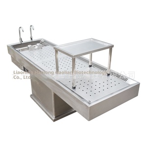 Table d'autopsie <span class=keywords><strong>mortuaire</strong></span> en acier inoxydable avec double robinet, lit de <span class=keywords><strong>lavage</strong></span> corporel, lit d'opération pour petits animaux, usage universitaire - Product Image 2