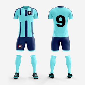 Hot Sale <strong>Factory</strong> Wholesale Navy Soccer Uniform Custom Team Logo Sublimation Breathable <strong>Jersey</strong> with Personal Name Printing - Product Image 6