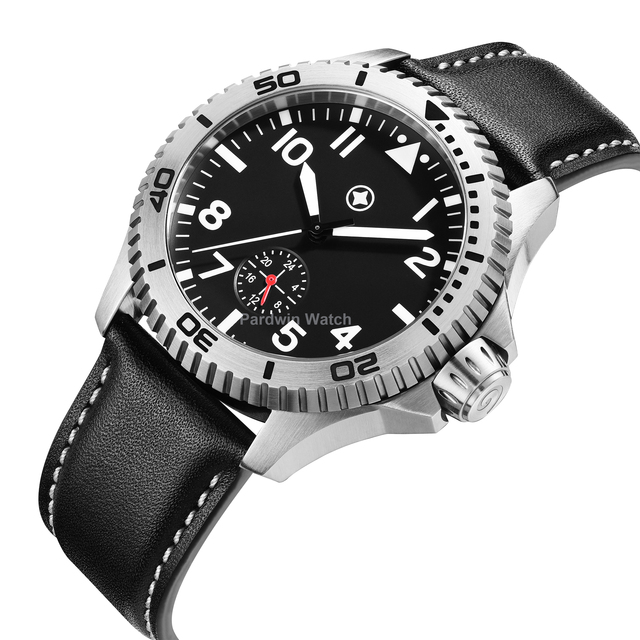 Custom Stainless Steel Quartz Sport Watch for Men with Leather/Silicone Band Pointer Dial VH60 Movement