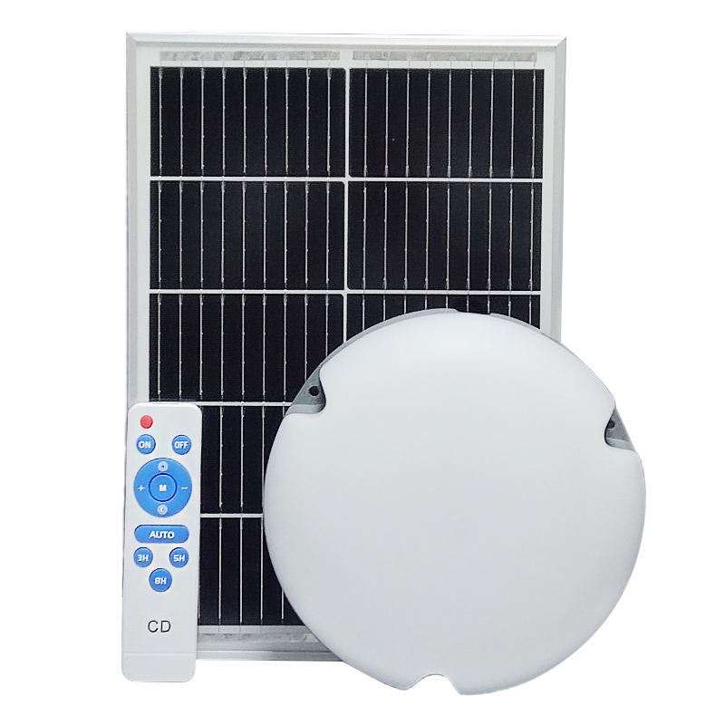 200w 300w Die-cast Aluminum Housing Solar Ceiling Light 3 Color Changeable Round Solar Split Lights