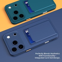 Étui de téléphone élégant en silicone souple pour cartes de crédit, compatible iPhone 11 12 13 Mini 14 15 16 17 Pro Max A16 A17 S26 Ultra, coque couleur bonbon