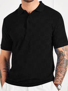 2025 été hommes à manches courtes t-shirt décontracté mode revers Polo hommes à manches courtes haut à carreaux - Product Image 4