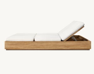 Sassanid Outdoor Modern American Patio Garden Sets Hotel <span class=keywords><strong>de</strong></span> <span class=keywords><strong>lujo</strong></span> Muebles <span class=keywords><strong>de</strong></span> exterior <span class=keywords><strong>Marbella</strong></span> Teak Double Dual-Adjustable Chaise - Product Image 3