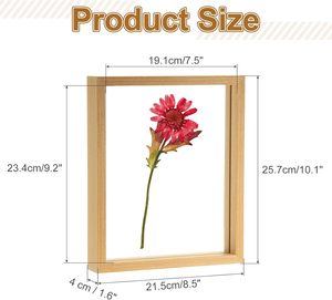 Wood Double Sided Glass <b>Photo</b> <b>Frame</b> Pressed Flower Eco-Friendly Customizable Size Vintage Artwork Display <b>Frame</b> for OEM/ODM - Product Image 2