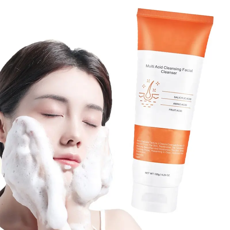 Limpeza facial com logotipo personalizado para limpeza da pele, lavagem profunda dos poros, limpador facial para limpeza facial
