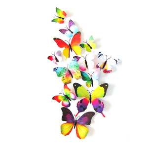 Adesivo Murale Farfalla 3D in PVC Colorato, Simulazione di Farfalla in Plastica, Decalcomania per Frigorifero, Decorazione per Feste di Compleanno, <span class=keywords><strong>Farfalle</strong></span> - Product Image 4