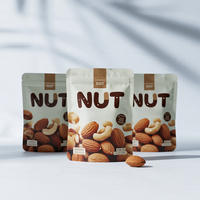 Sacs d'emballage personnalisés à fermeture éclair pour noix, sachets en plastique pour snacks, amandes, noix de cajou, sacs à noix quotidiens avec fenêtre