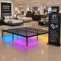 Fabrik RGB LED-Licht Schwebendes Bettgestell Starke Unterstützung Ladefunktion Langlebig Erweiterbar Tragbar Faltbar Doppel-Stahlbett