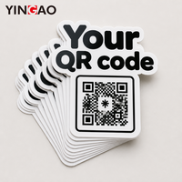 Autocollant personnalisé avec code QR, découpé, imperméable, résistant aux rayures, en vinyle, pour boîte d'expédition, gobelet à café, emballage, autocollants logo