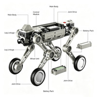 Robot chien quadrupède industriel certifié CE à roues, tout-terrain, pour inspection, avec IA, pour développement secondaire, comprenant boîte de vitesses, pompe et roulement