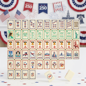 American Mahjong Tiles Set 160 Pieces Classic Design Patriotic Theme 250th Anniversary Commemorative <b>Game</b> for 4 Players - Product Image 1