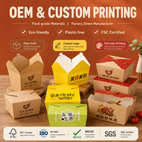 Boîte d'emballage alimentaire en papier avec revêtement anti-graisse pour la restauration à emporter, personnalisation du logo disponible