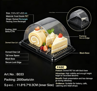 Boîte d'emballage jetable transparente en PET de qualité alimentaire pour gâteaux roulés, mousses, pains et pâtisseries de boulangerie
