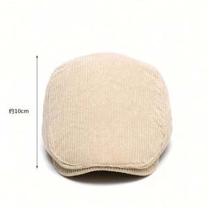 Béret Homme Hiver Automne Tendance en Velours Côtelé Style Vintage Casquette Plate Ivy - Product Image 3