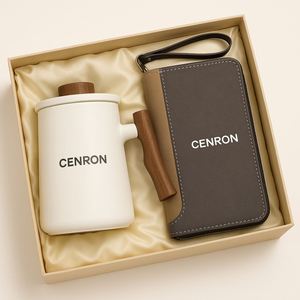 Branded Ceramic Coffee <b>Cup</b> and Stylish Wallet Gift Pack, Customizable Company logo Christmas Presents - Product Image 1