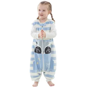 Michley Ready To Ship Kids Cartoon Raccoon Baby sacco a pelo Warm Girls Sleepwear pigiama Girls Sleepwear