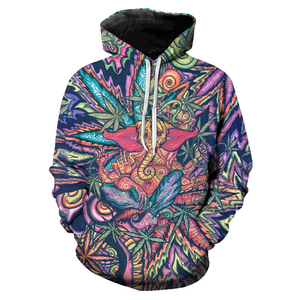 3d Printed Jersey <strong>Hoodie</strong> for Men Custom Oem Odm All-print <strong>Weeds</strong> Leaf Design - Product Image 3