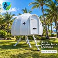 Maison capsule spatiale de luxe préfabriquée modulaire avec toit en verre panoramique pour hôtel-resort de glamping