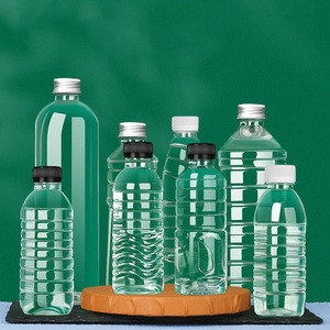 F New Food Grade 250ML Round Horizontal plastic bottle Drink BPA Free 12 16oz Clear Juice Empty Beverage Plastic Bottle With lid