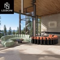 Los últimos muebles modernos populares en forma de S, Combinación libre, tela de terciopelo italiano, sofá largo, sofá para sala de estar