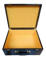Étui en cuir PU avec boîte à charnière de tailles multiples de logo personnalisé avec boîte d'emballage en grain de crocodile