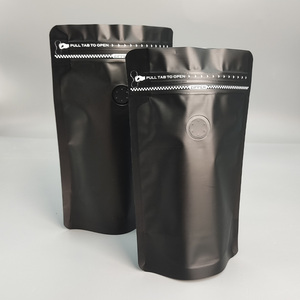 Thực phẩm lưu trữ túi cà phê nhôm lá đen khóa zip đứng lên túi tùy chỉnh logo đứng lên túi túi có khóa kéo tự niêm phong - Product Image 4