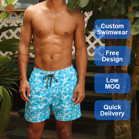 Shorts de surf pour hommes, design personnalisé, tissu extensible 4 directions