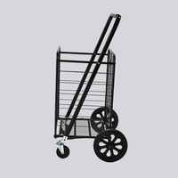 Chariot de courses pliable portable, chariot de courses pliable léger en métal pour les escaliers et les trottoirs