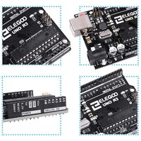 ELEGOO para Placa R3 ATmega328P con 32KB de RAM y Cable USB de Memoria - Kit de Demostración de Prototipo Compatible