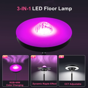 RGB+WW Ripple Projector Dimmable <strong>Tall</strong> Standing <strong>Lamp</strong> Remote Controlled LED Modern Floor <strong>Lamp</strong> for <strong>Living</strong> <strong>Room</strong> Bedroom - Product Image 5