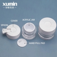 Bocaux en plastique 30g pour crème cosmétique avec cuillère, pot cosmétique 50g pour soins de la peau avec cuillère à crème et couvercle à tirette